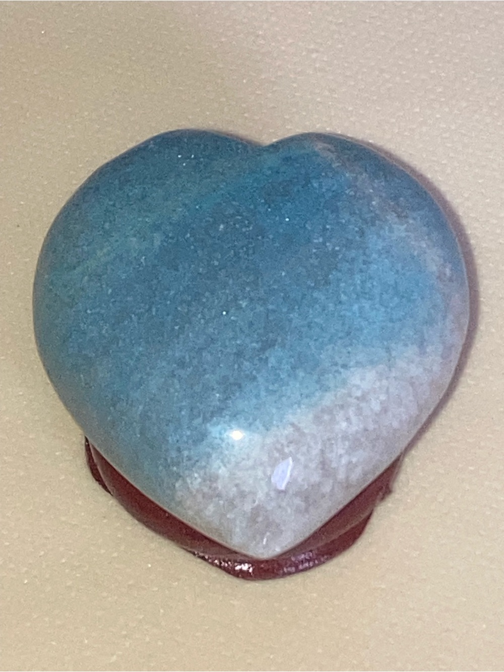 Handcrafted Blue trolleite Heart Stone Sculpture - Home Art